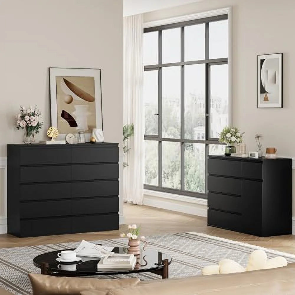 Black 5 Drawer Dresser O1042