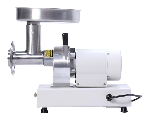 1 HP Dual Meat Grinder with 3 Stuffing Tubes, 2 Stainless Steel Grinding Plates, and a Stainless Steel Stuffing Plate R2018