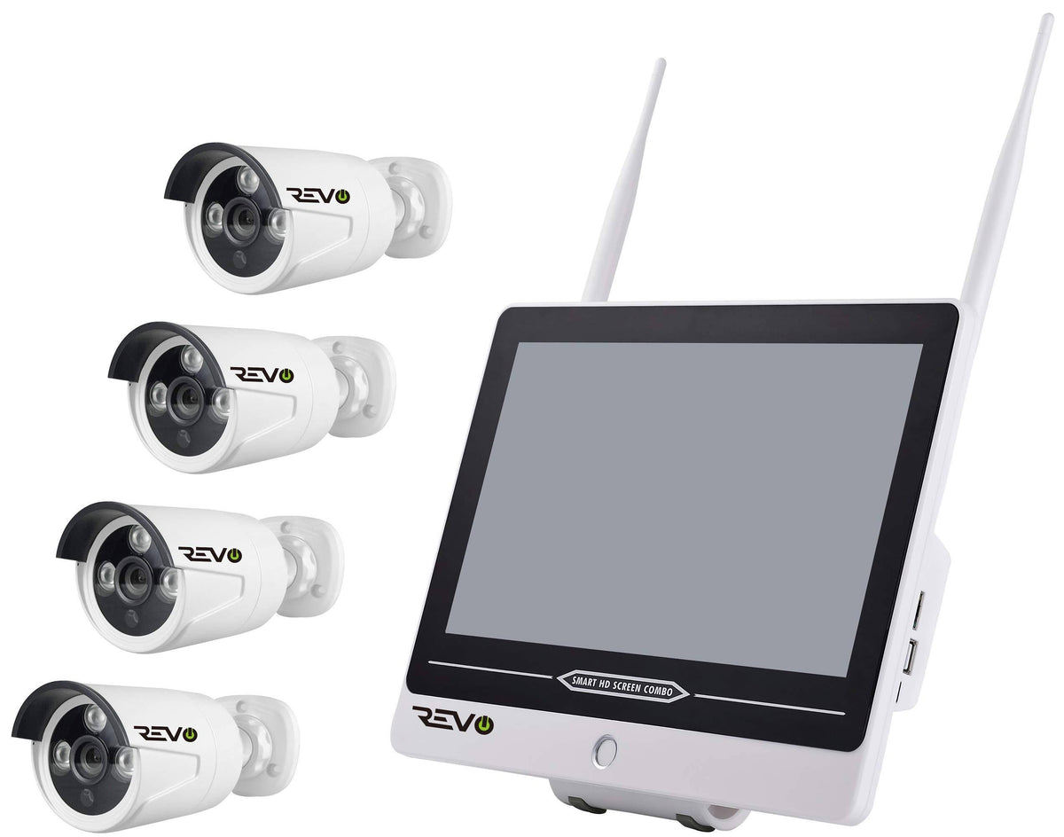 12'' Wireless Security System with 4CH NVR & 4X 1080p Cameras X177738