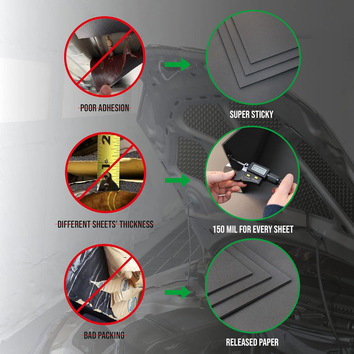 150 Mil 20 Sqft Car Sound Deadener Material O883559