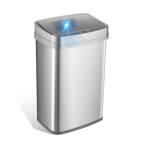 13 Gallon Stainless Steel Motion Sensor Trash Can E6403