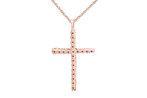 0.30 Carat 14K Solid Gold Round Diamond Cross Pendant Y1560