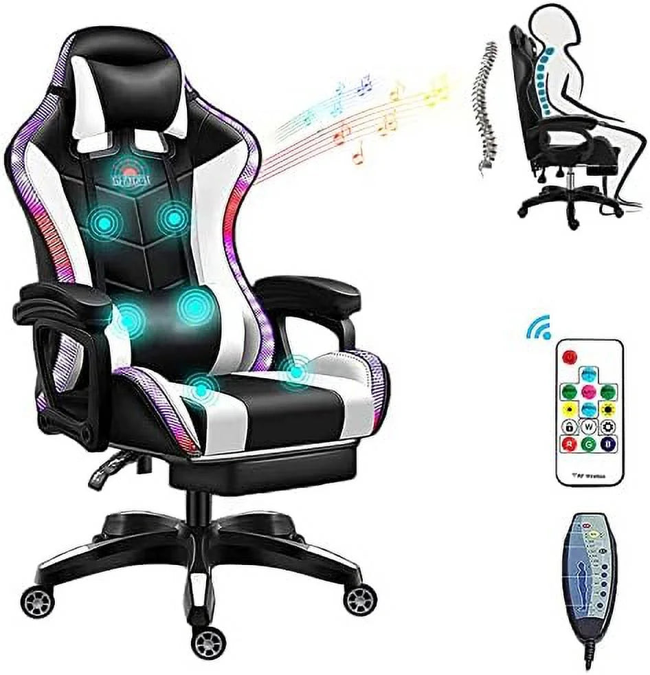 RGB Gaming Chair with Massage and Footrest N4285