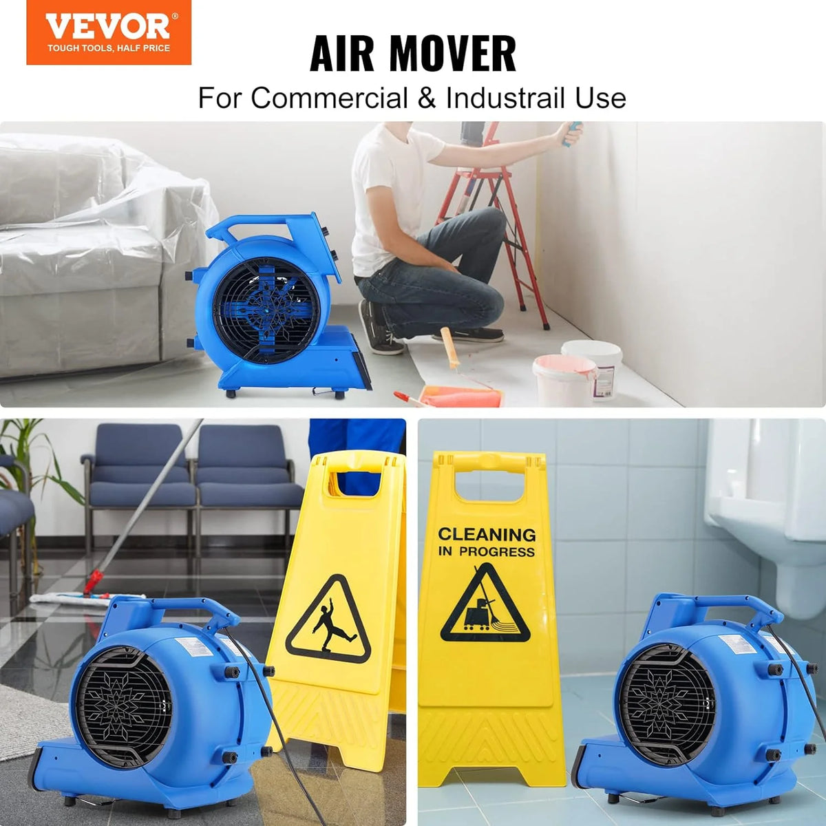 1/2 HP 2600 CFM Portable Floor Blower Fan R330