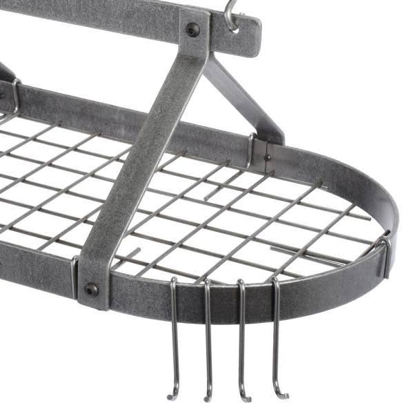 Hammered Steel Oval Pot Rack Y324628