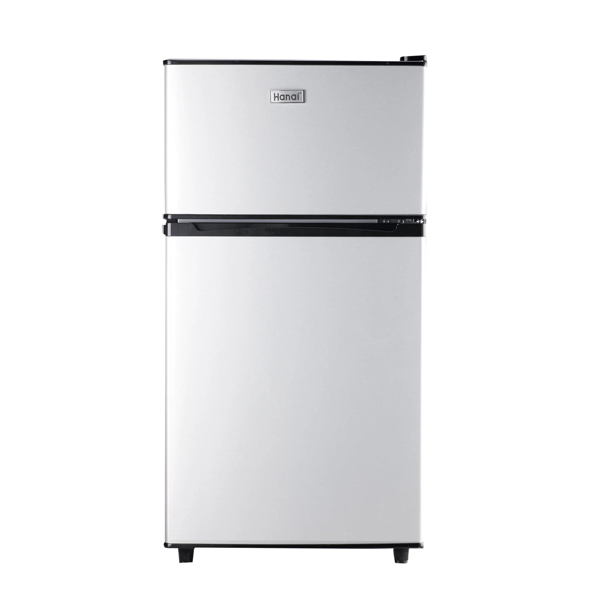 Two Door Mini Fridge with Freezer, 3.5 Cu ft, Black W900634