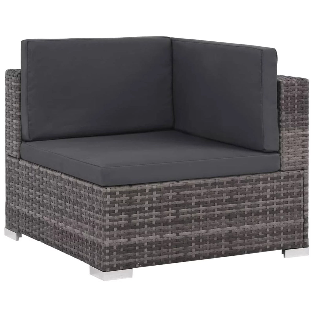8 Piece Cushioned Gray Poly Rattan Sectional Sofa Set with Coffee Table G249