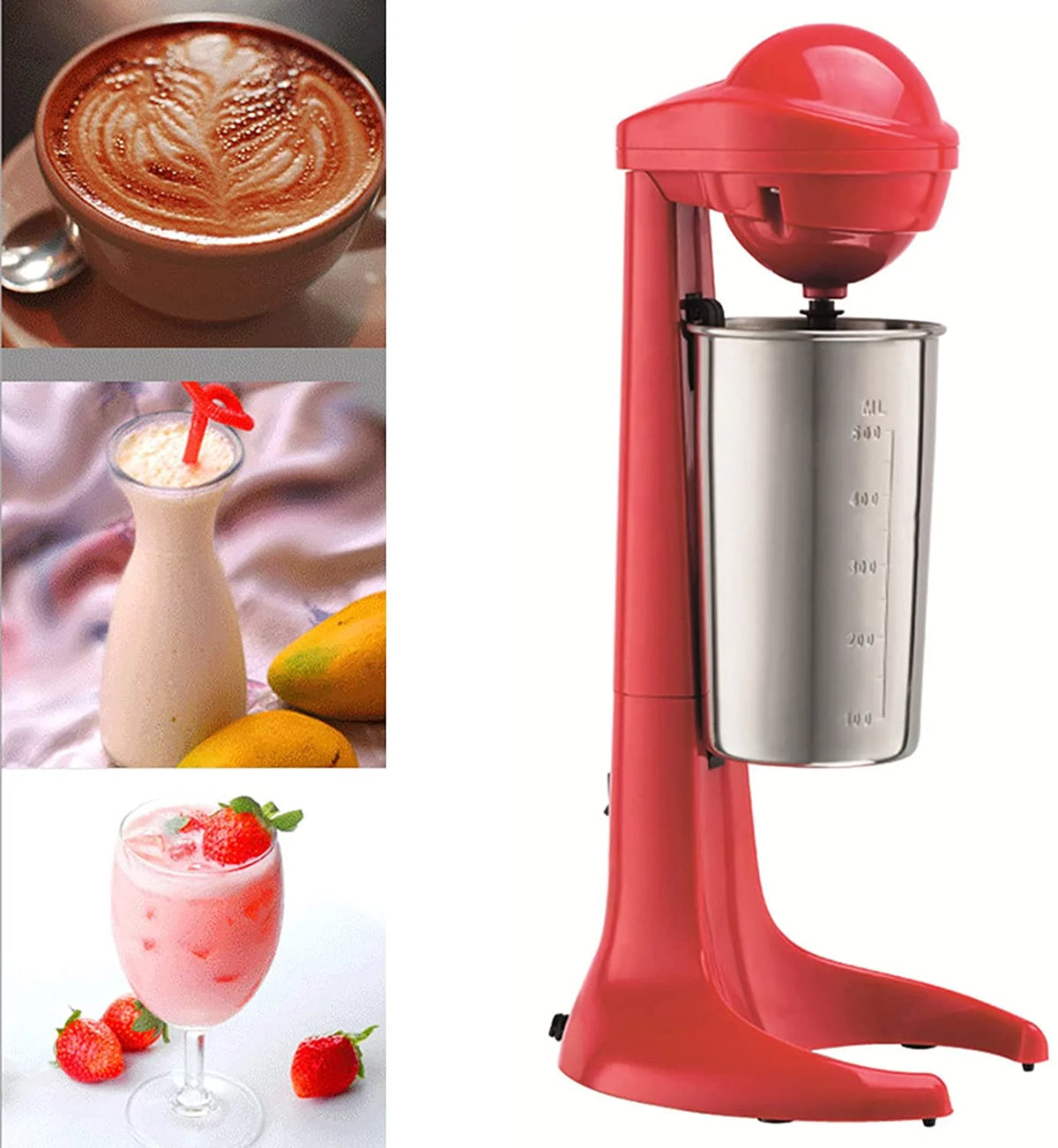 Red Stainless Steel Electric Milkshake Maker U15171