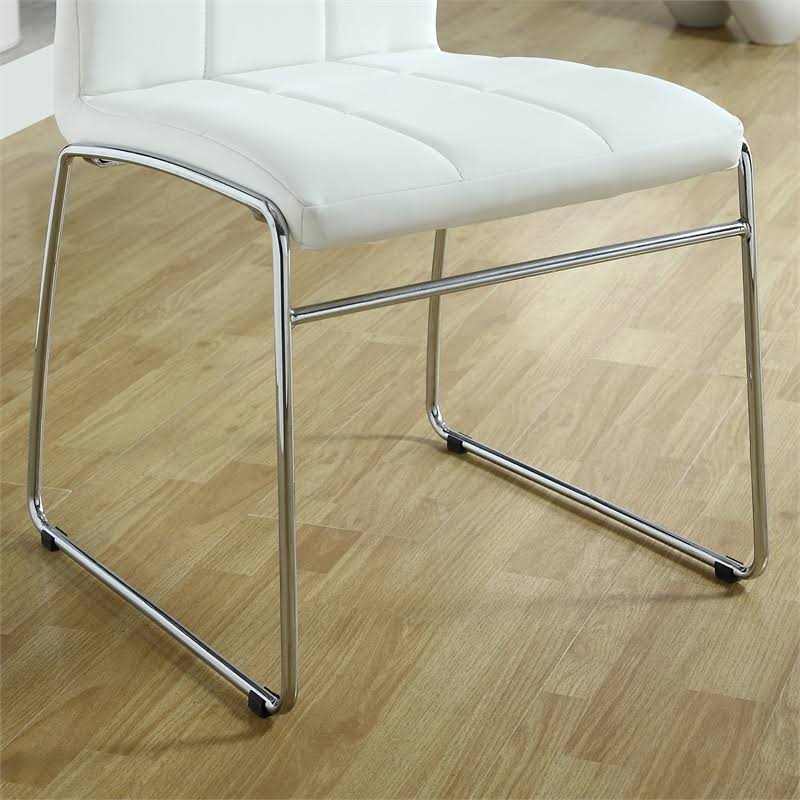 White Upholstered Dining Chair Set of 2 B935