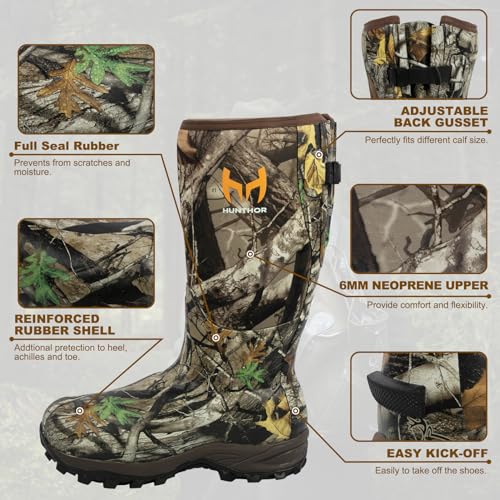 Waterproof Insulated 6mm Neoprene Rubber Hunting Boots (Camo) R47206