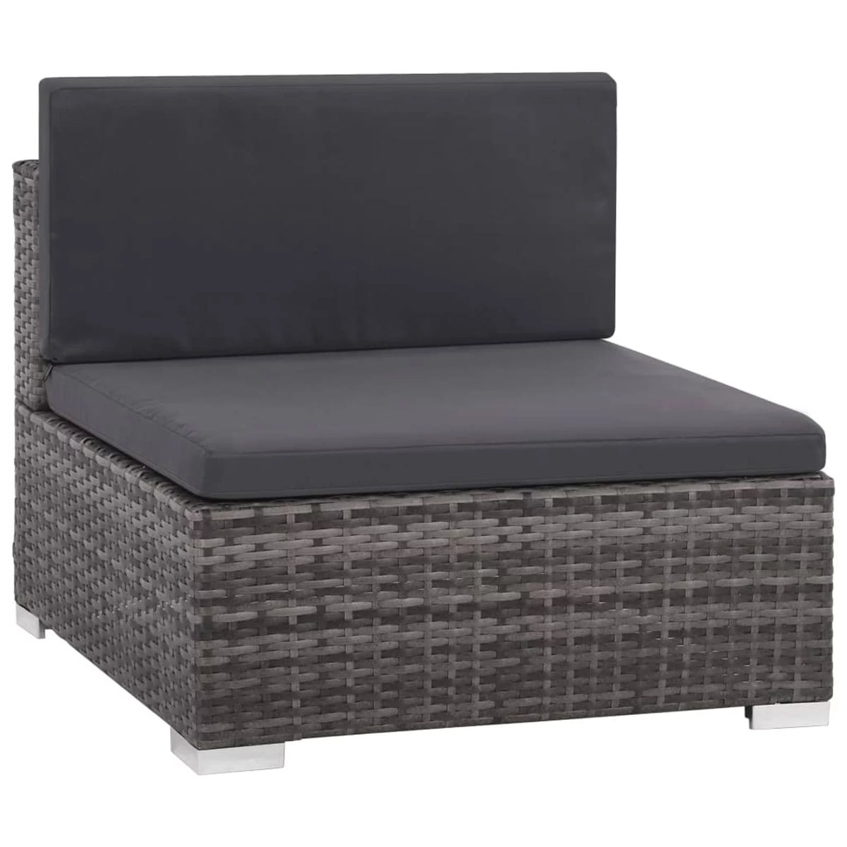 8 Piece Cushioned Gray Poly Rattan Sectional Sofa Set with Coffee Table G249