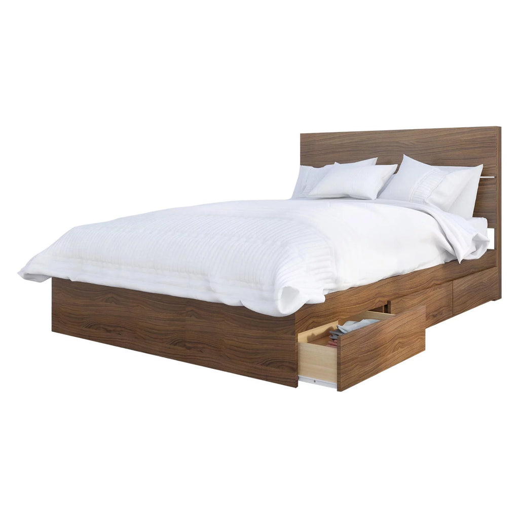 Queen Size Bedroom Set Walnut R276100