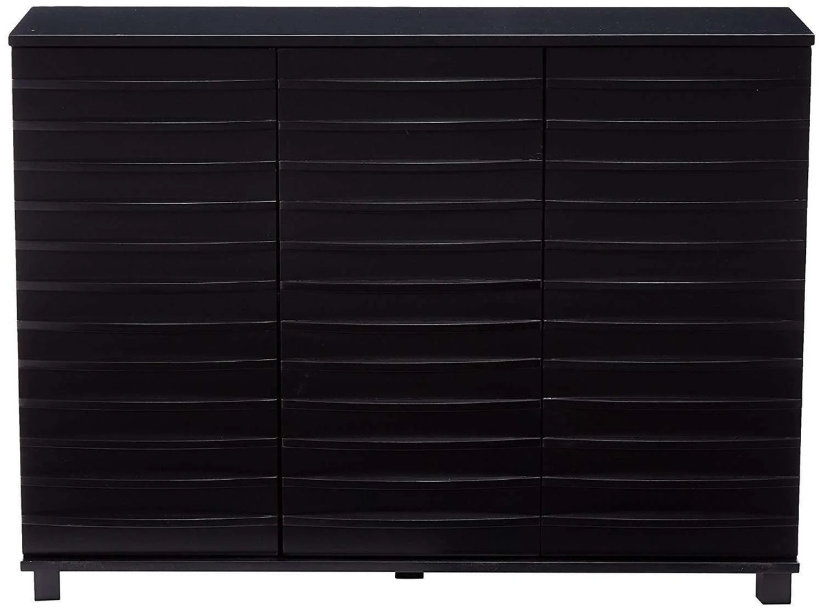 Black Wood Buffet Table with Storage U4373