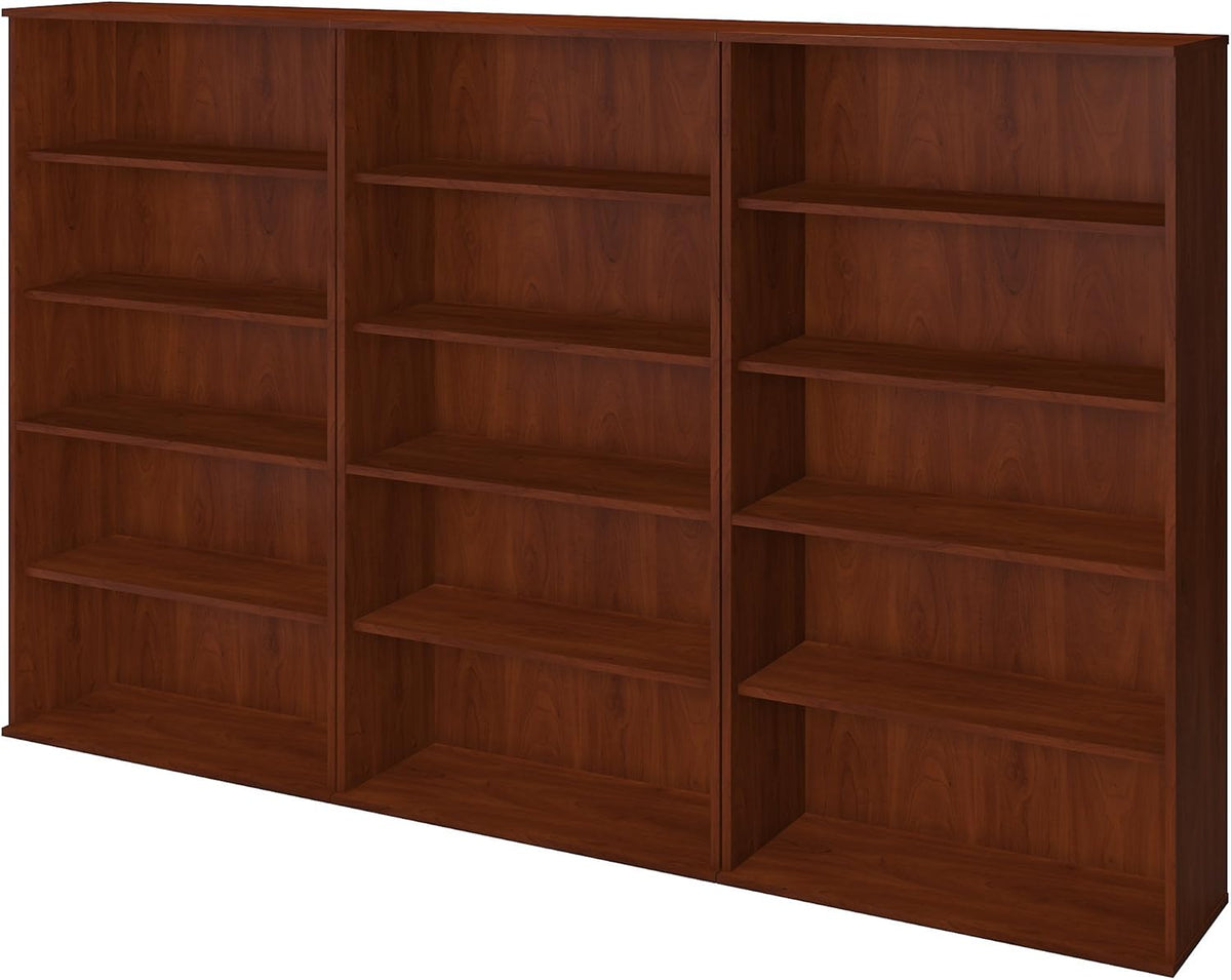 66H Bookcase Storage Wall in Mocha Cherry Q949