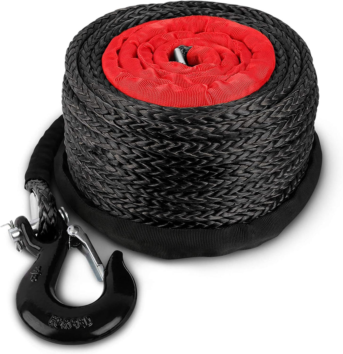 Synthetic Winch Rope with Hook and Sleeve Protection P2850