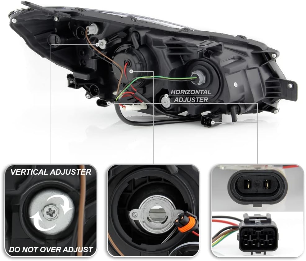 Chrome Housing LED Tube Projector Headlights K484