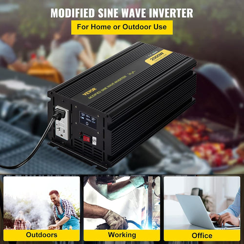 2000W Modified Sine Wave Power Inverter with LCD Display B957