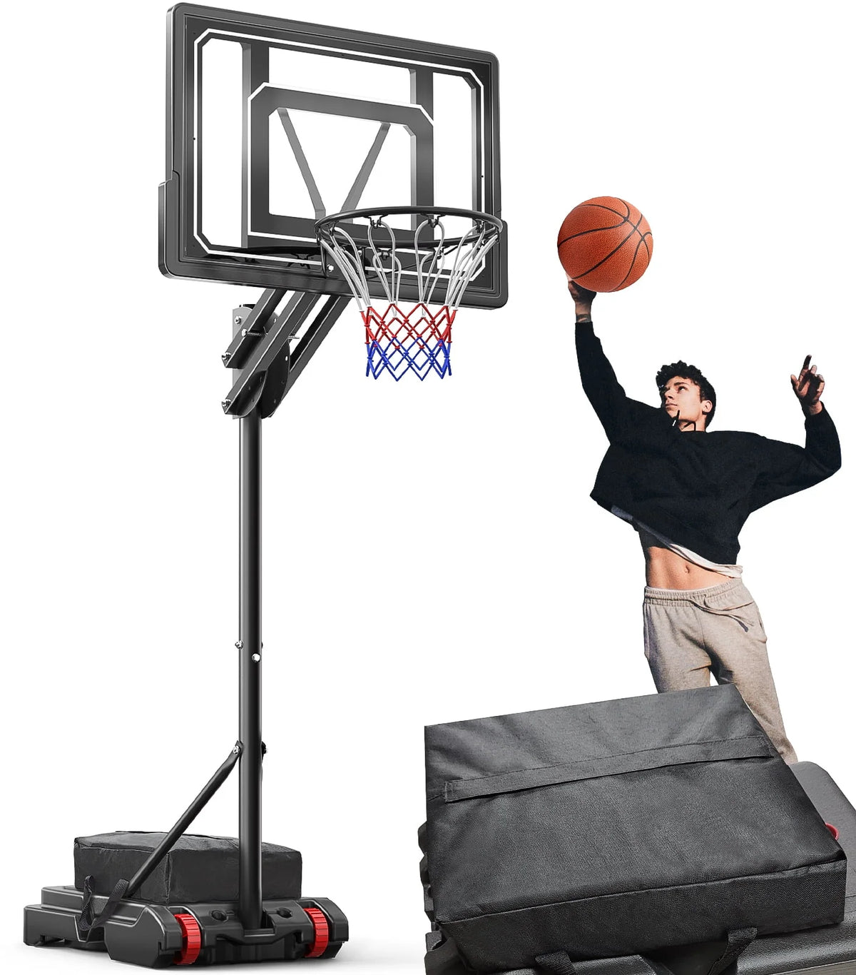 Portable Basketball Hoop & Goal System 5.5 - 9.5 ft. Height Adjustable E321824