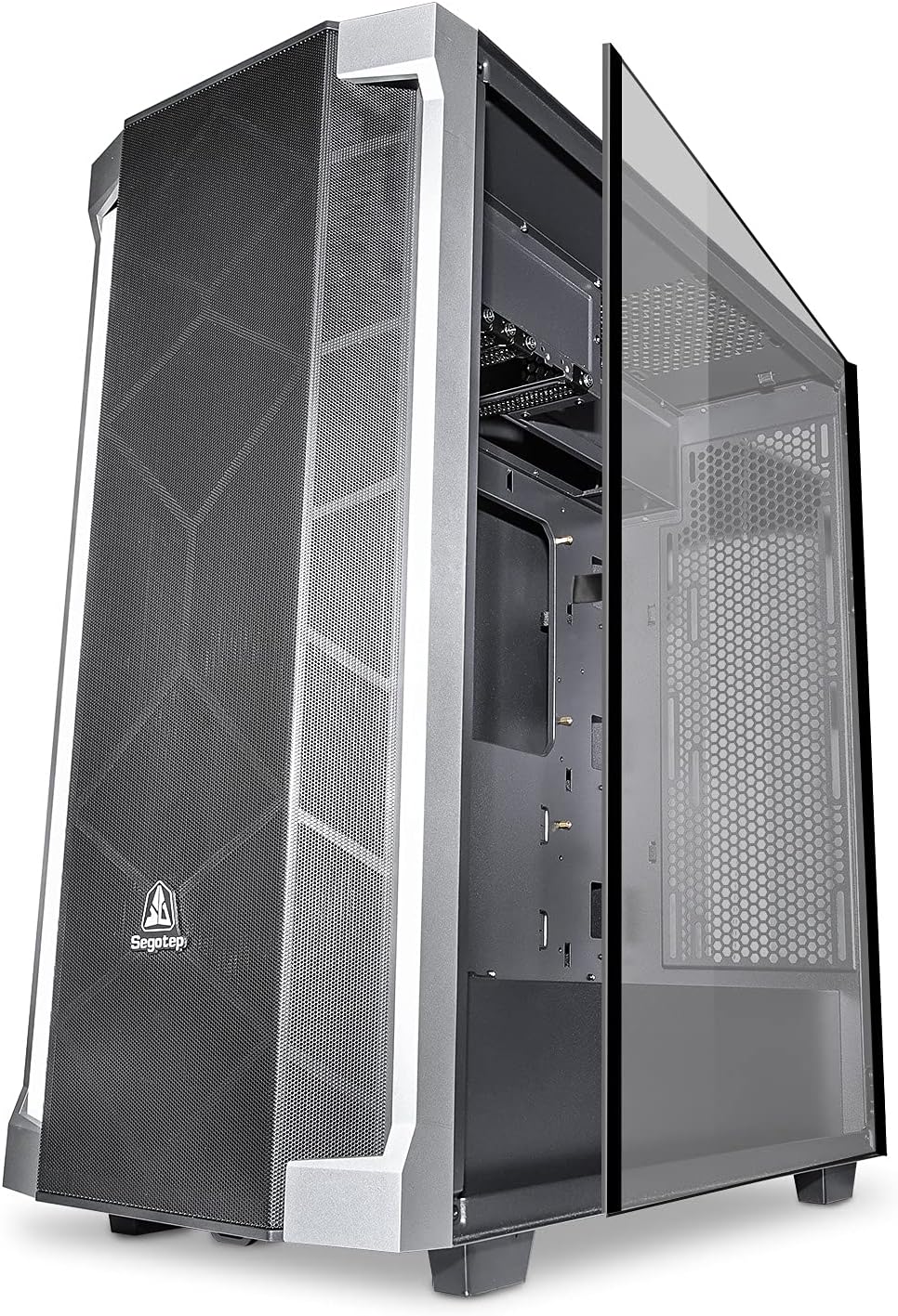 Black Full-Tower PC Gaming Case with Tempered Glass Side Panel I5396
