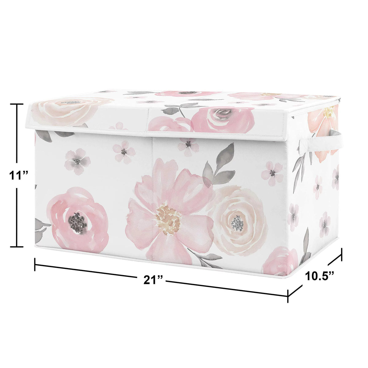 Pink and Grey Small Fabric Toy Bin Storage Box S388640