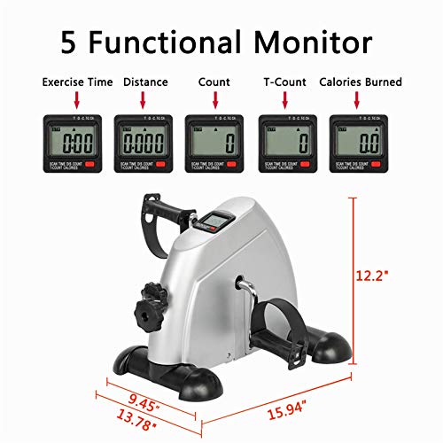 Silver Mini Cycle Exercise Bike with LCD Display U71534
