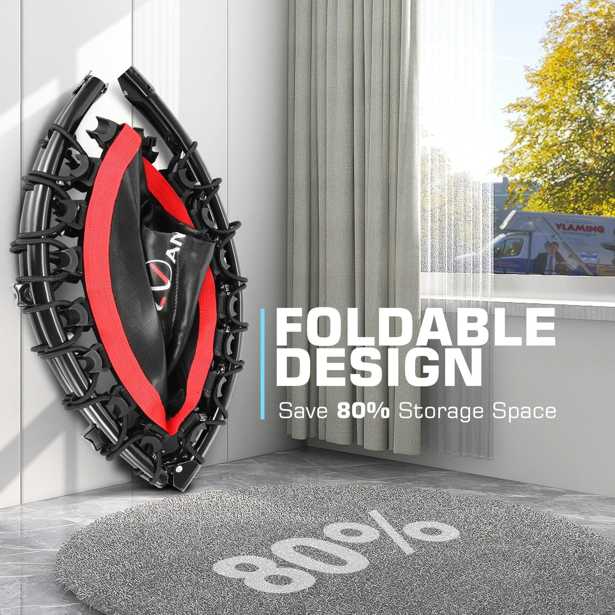 Foldable Mini Trampoline with Bungees D364852