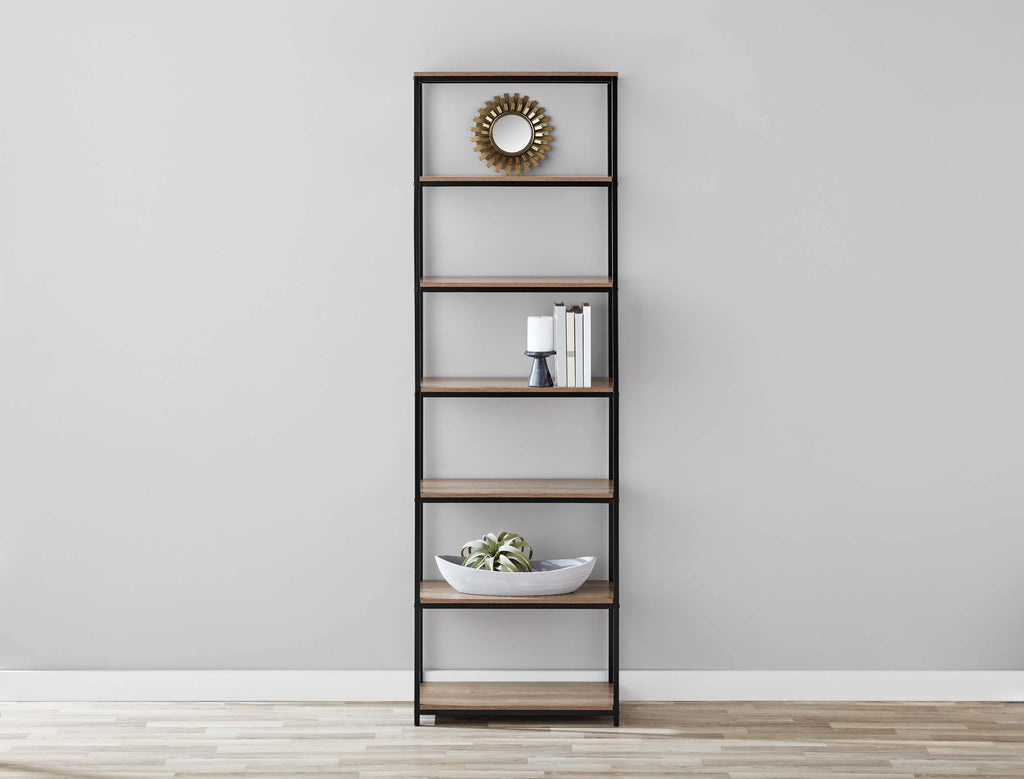 6-Shelf Metal Frame Bookcase X704