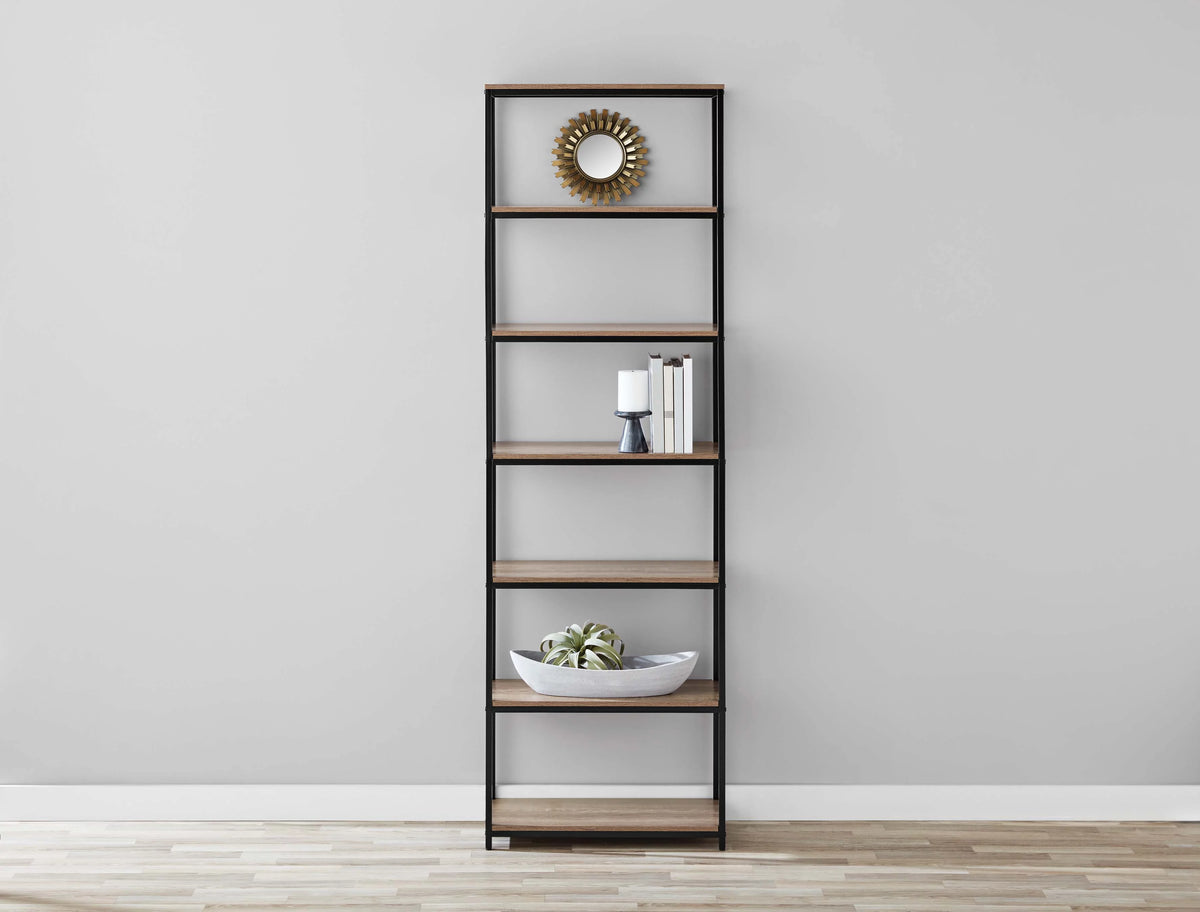 6-Shelf Metal Frame Bookcase X704