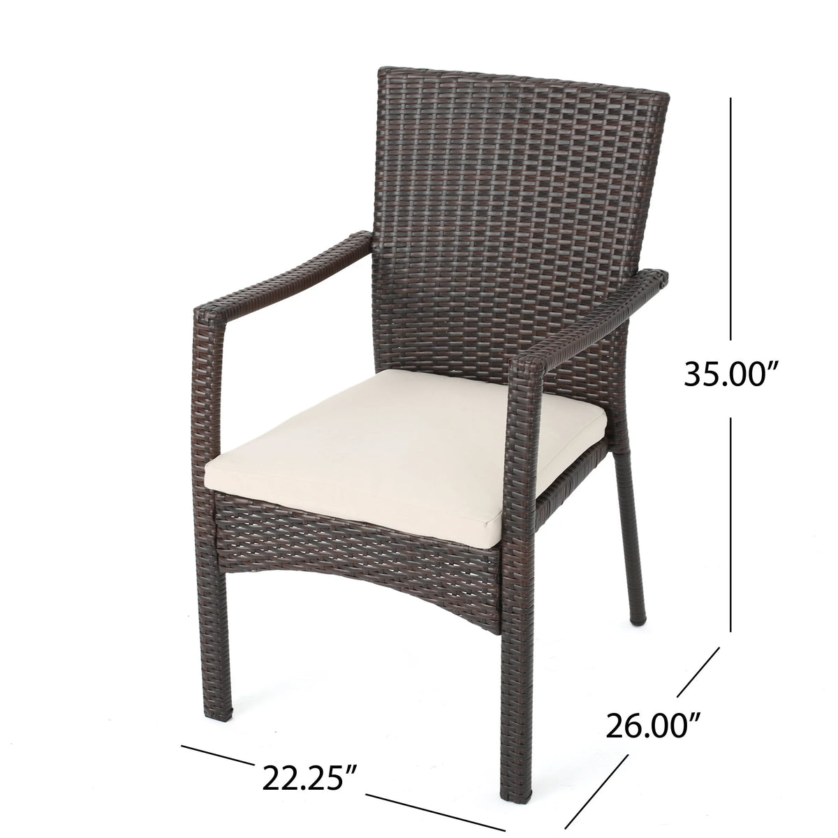 Acacia Wood and Wicker 7 Piece Dining Set with Cushion P3458