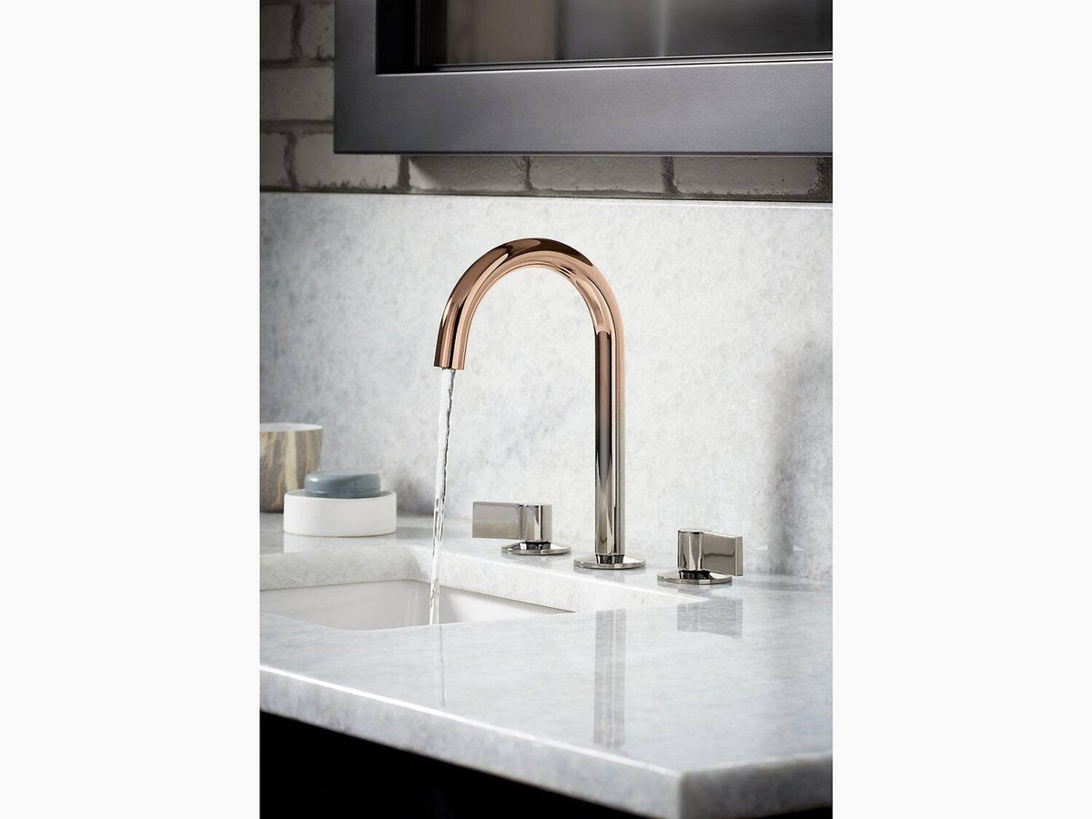 Bathroom Sink Spout with Tube Design Vibrant Titanium/Rose Gold G32568