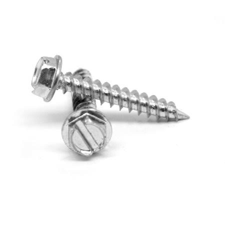 Sheet Metal Screw Slotted Hex Washer Head Type A Low Carbon Steel Zinc Plated Pk 2300 V195104