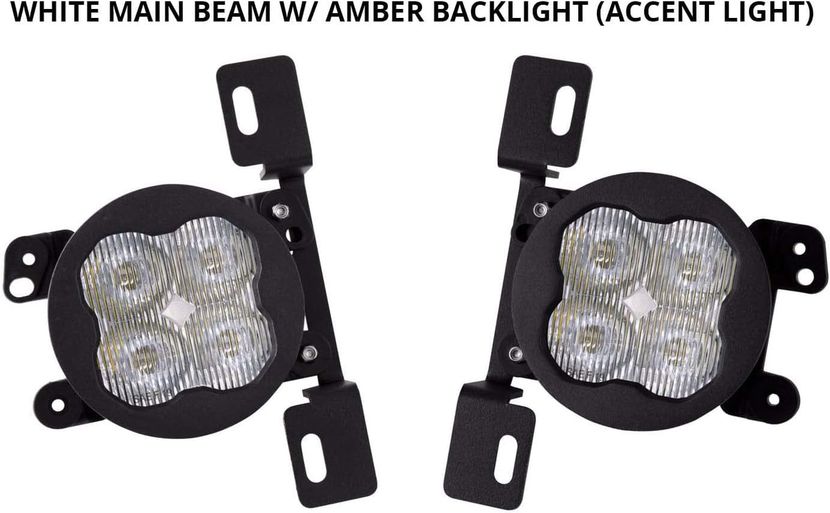 SS3 LED Fog Light Kit for Jeep JL Wrangler Rubicon w/Steel Bumper, White SAE/DOT Driving Pro N618384