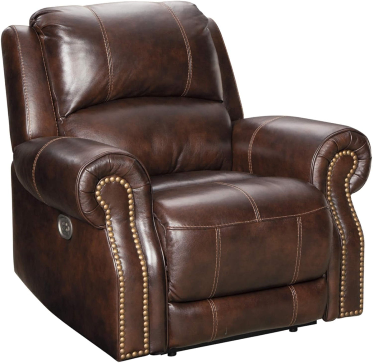 Brown Power Recliner with Adjustable Headrest O6760