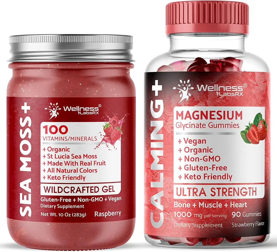 Raspberry Flavor Sea Moss Gel Magnesium Glycinate Gummies 1000mg R405516