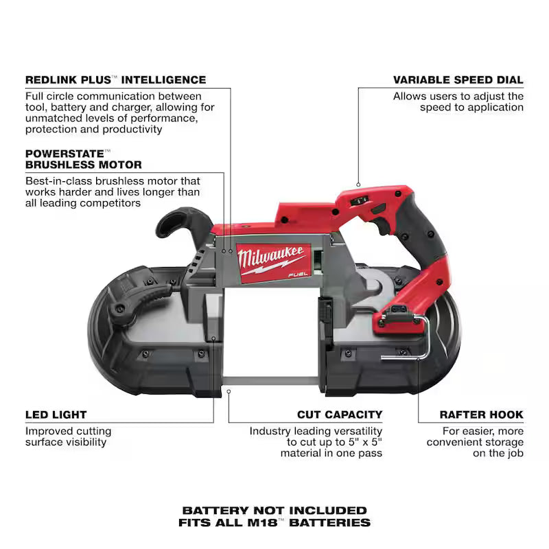 18V Lithium-Ion Brushless Cordless Deep Cut Band Saw with Reciprocating Saw N3045