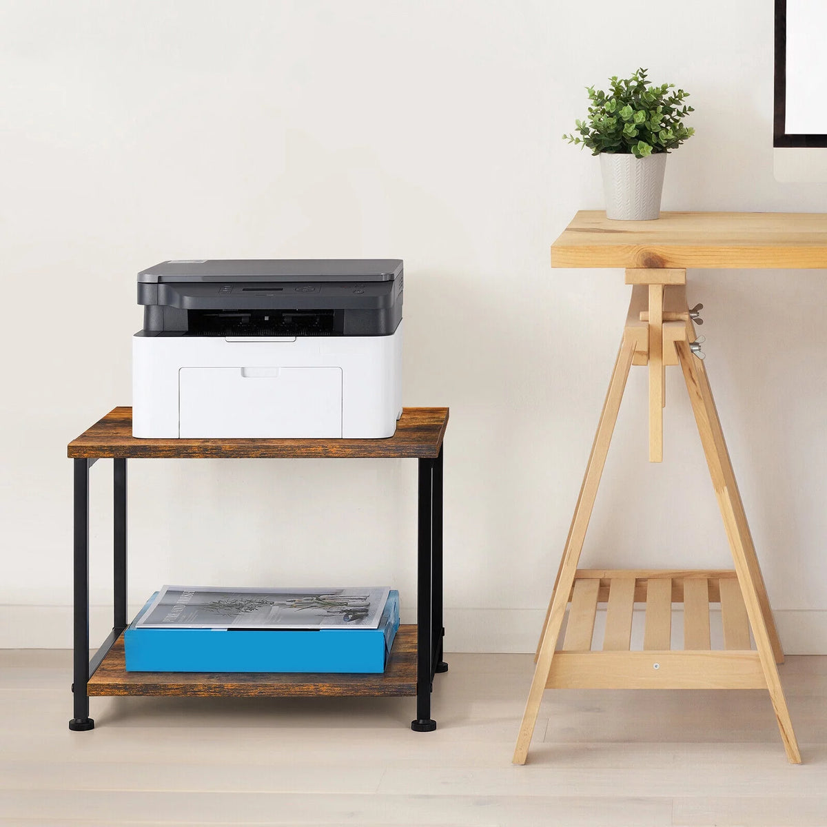 2-Tier Mobile Printer Stand with Wheels B44441