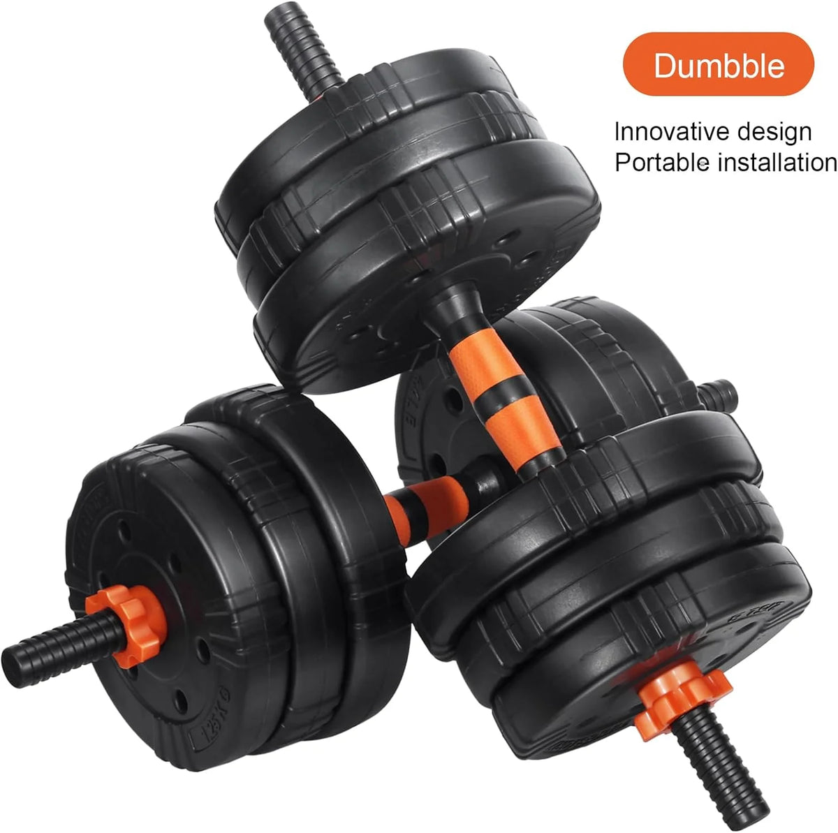 Adjustable 4 In 1 Dumbbell Set, 22/44/66/88Lbs Non-Slip J848091