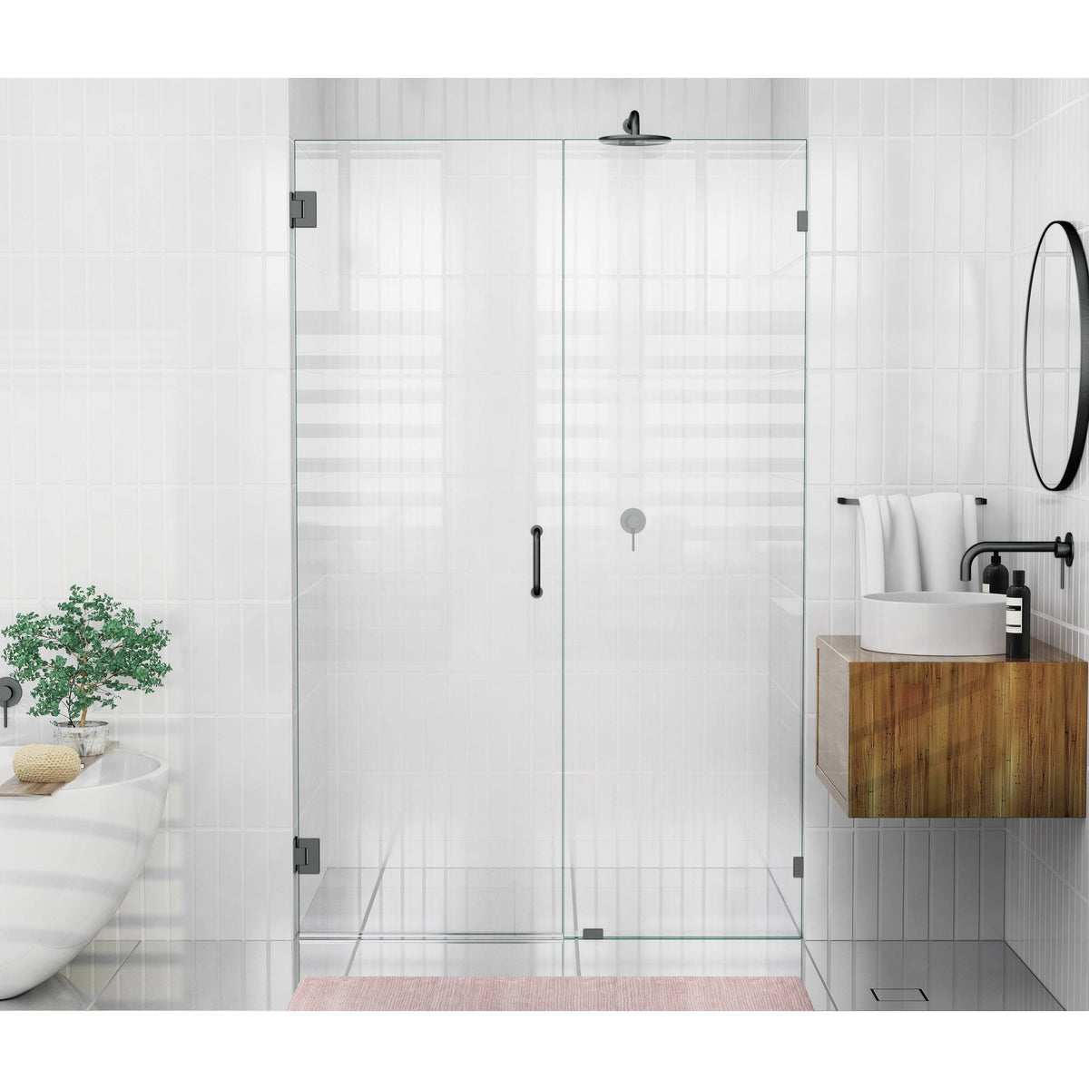 Frameless Shower Door with Wall Hinge I1182