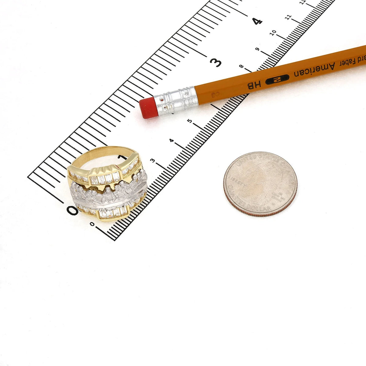 10K Yellow Gold Created Diamond Ring C549054