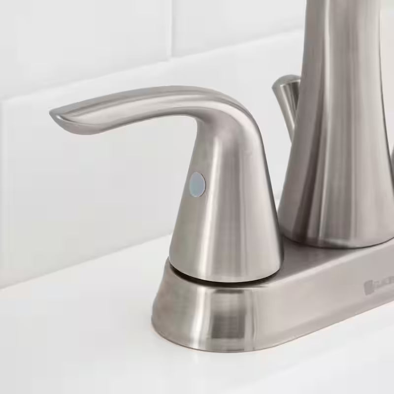 2-Handle 4 in. Centerset Bathroom Faucet in Brushed Nickel O15897