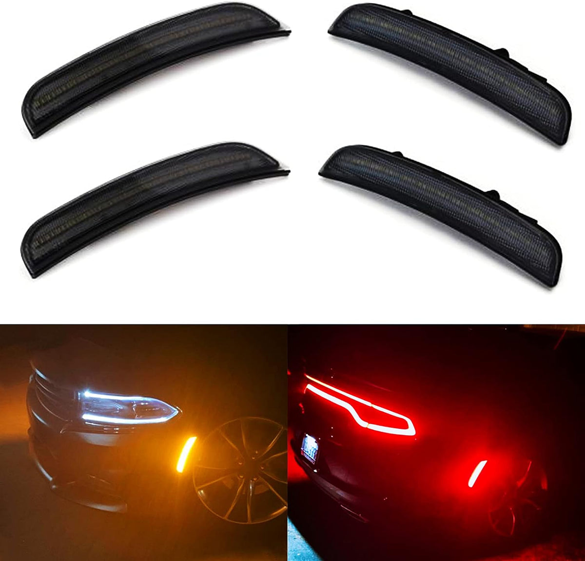 Amber Red Smoke Lens LED Side Marker Light W5791