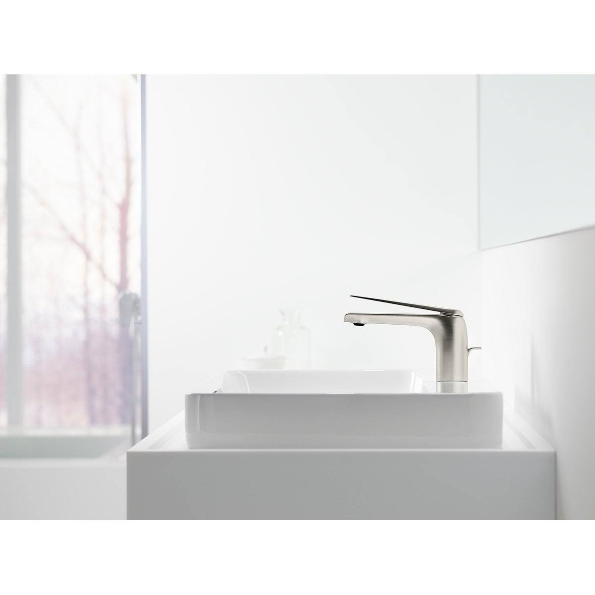 Bathroom Sink Spout with Tube Design Vibrant Titanium/Rose Gold G32568