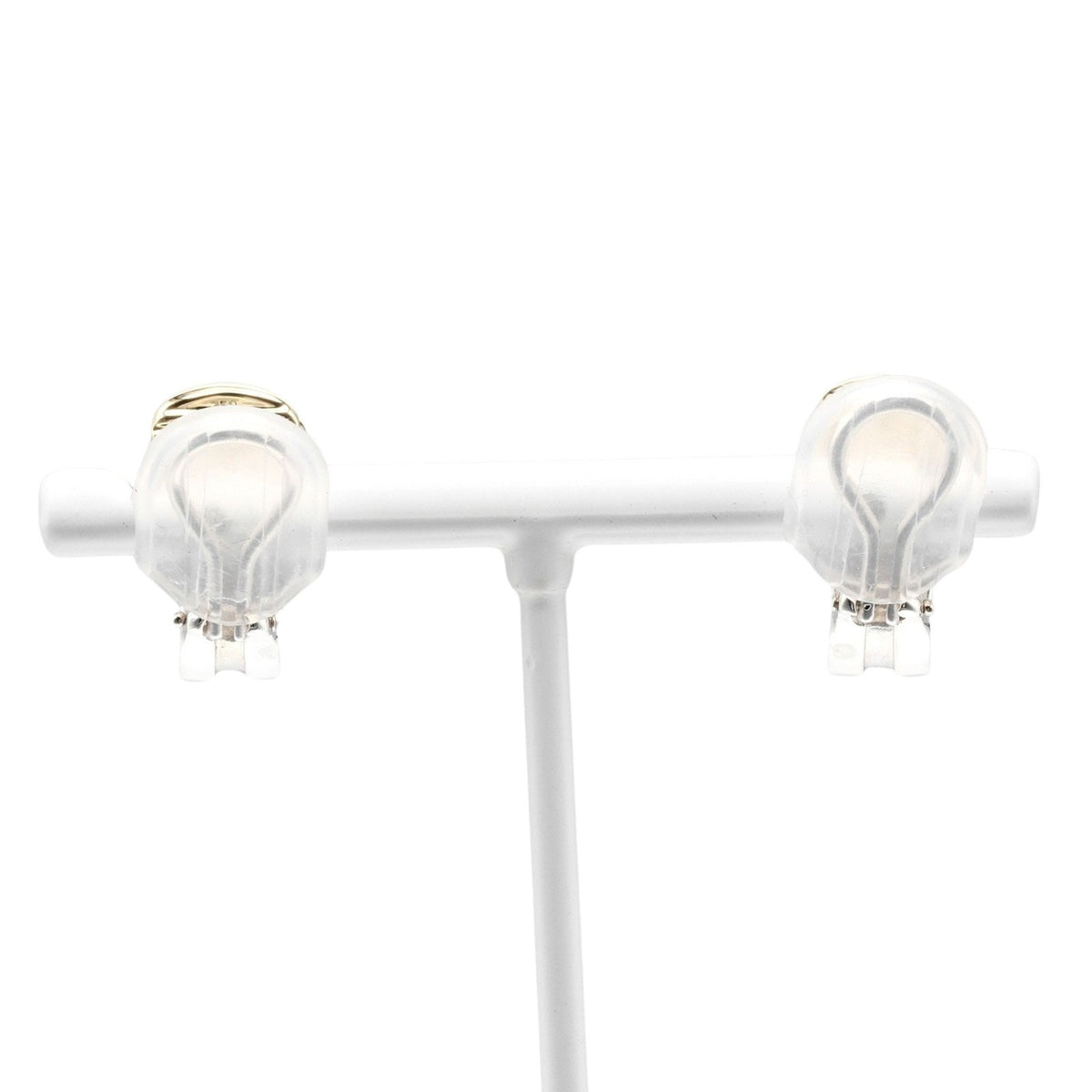 Grooved Earrings Silver 925 Yellow Gold V654