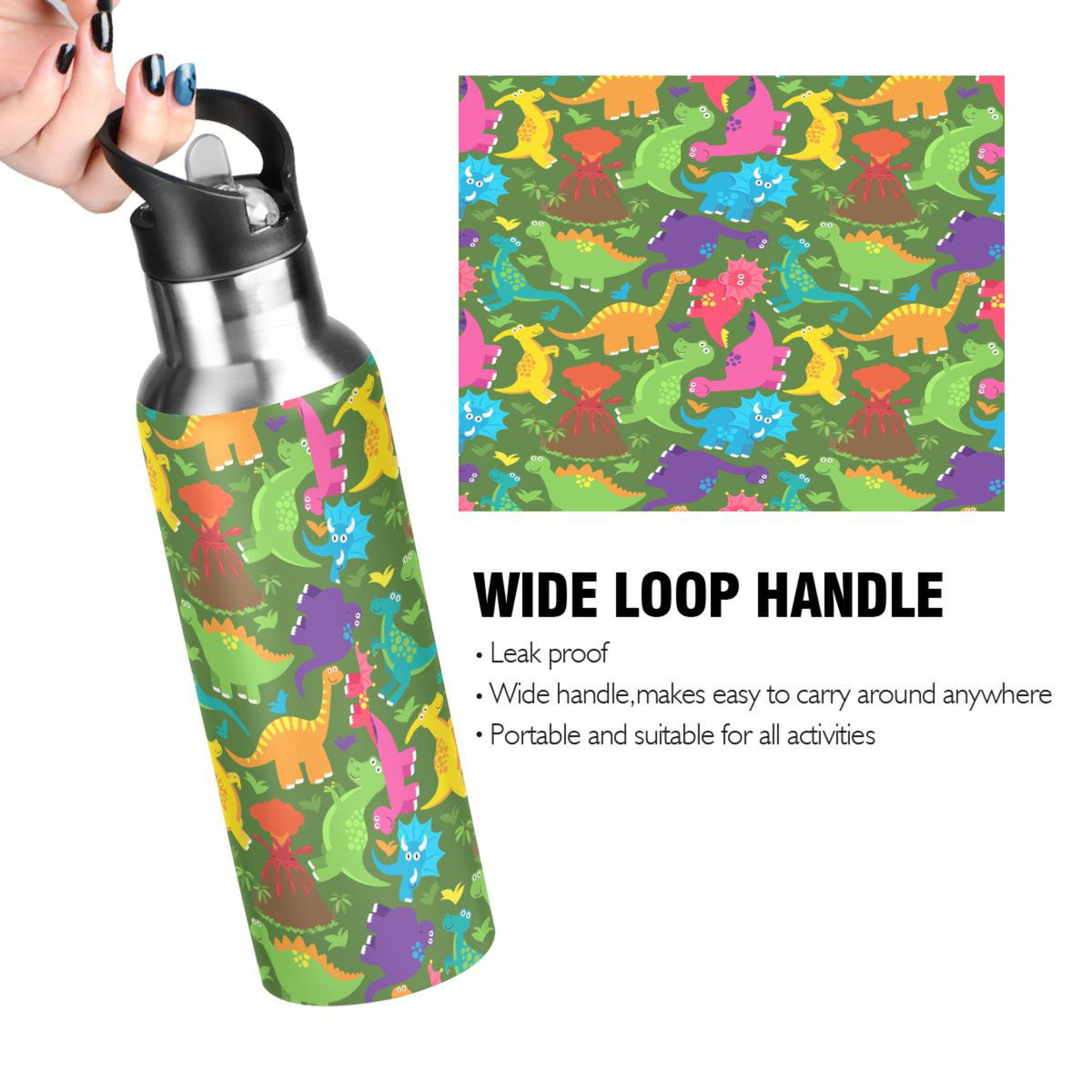 Stainless Steel Water Bottle with Straw Lid Vacuum Insulated 20 OZ Q28619