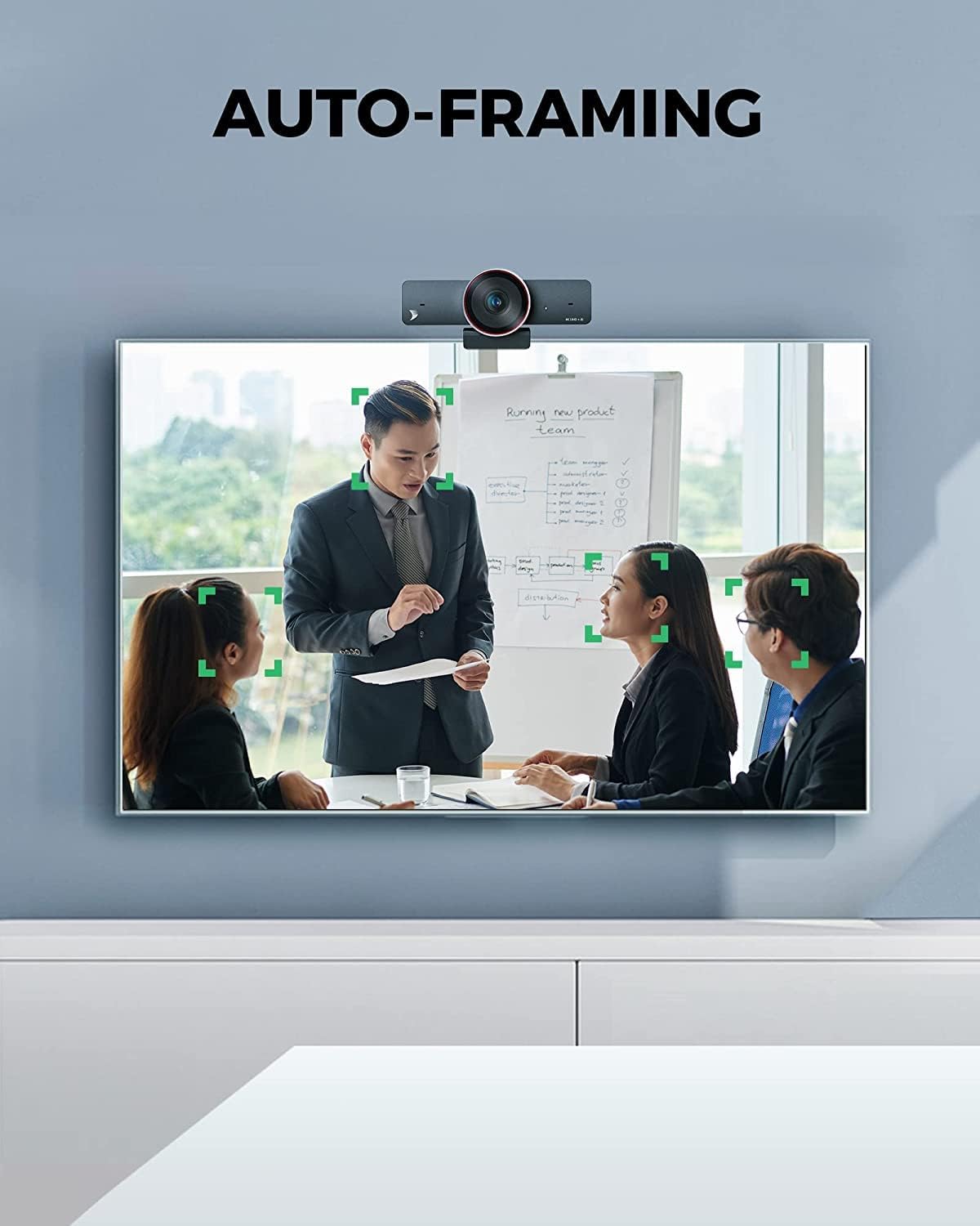 4K Webcam with Auto Framing, 120° Field of View, Dual AI Noise-canceling Mics Y364