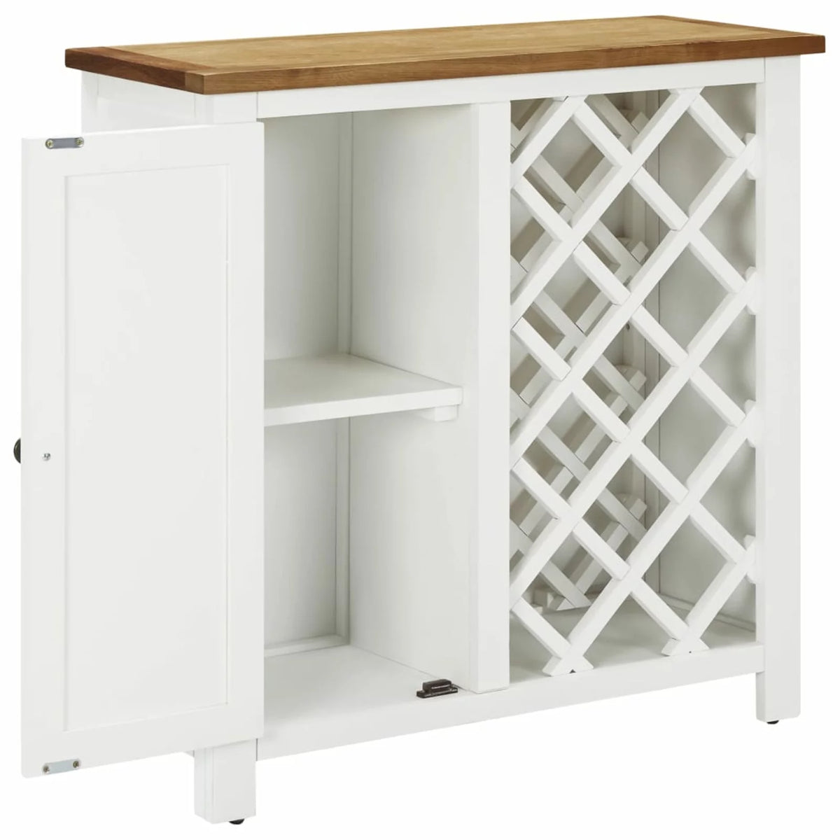 11 Bottles Oak Wood Wine Cabinet with Door U711