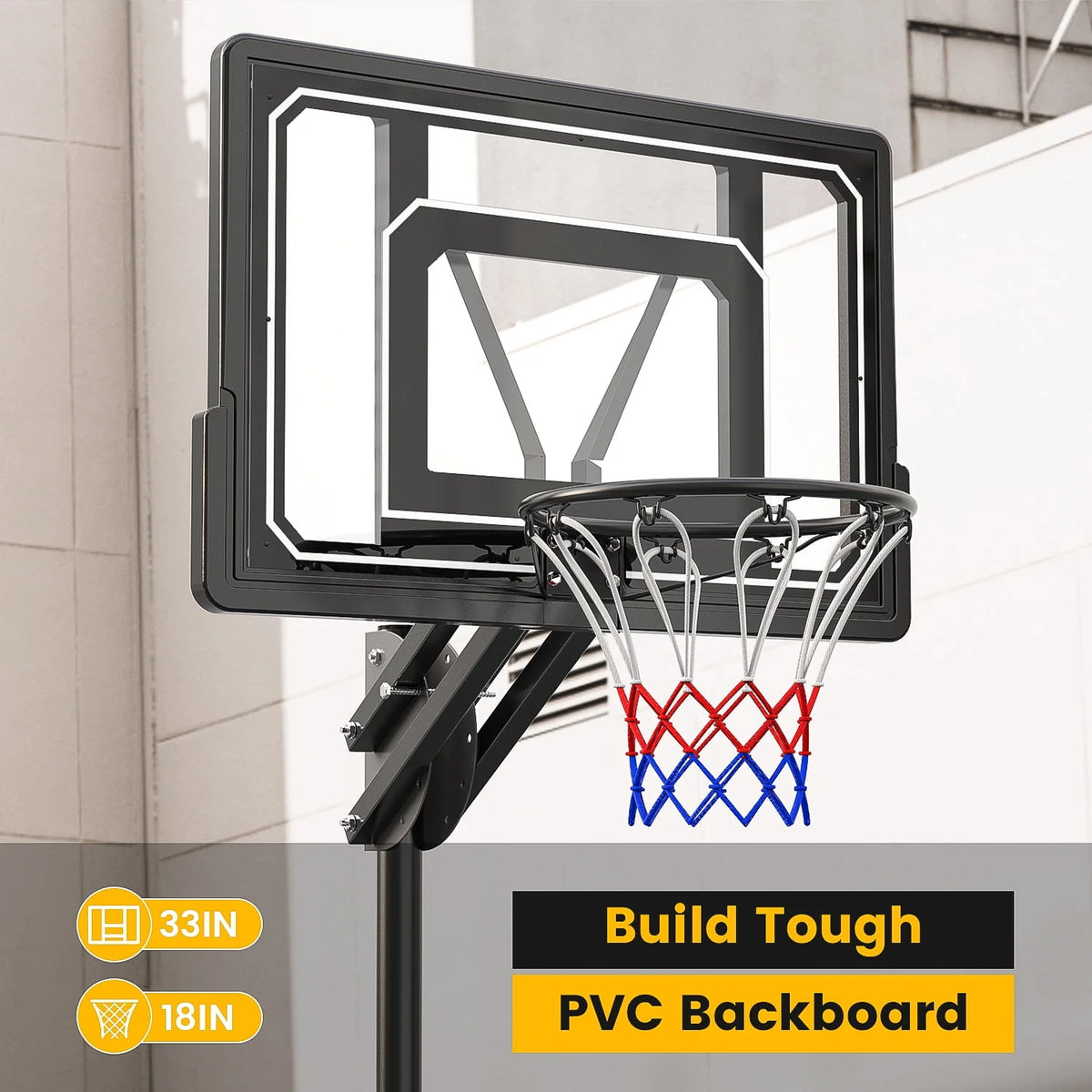 Portable Basketball Hoop & Goal System 5.5 - 9.5 ft. Height Adjustable E321824
