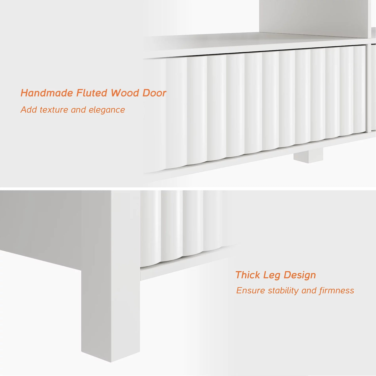 White Electric Fireplace TV Stand up to 80 Inch V788371