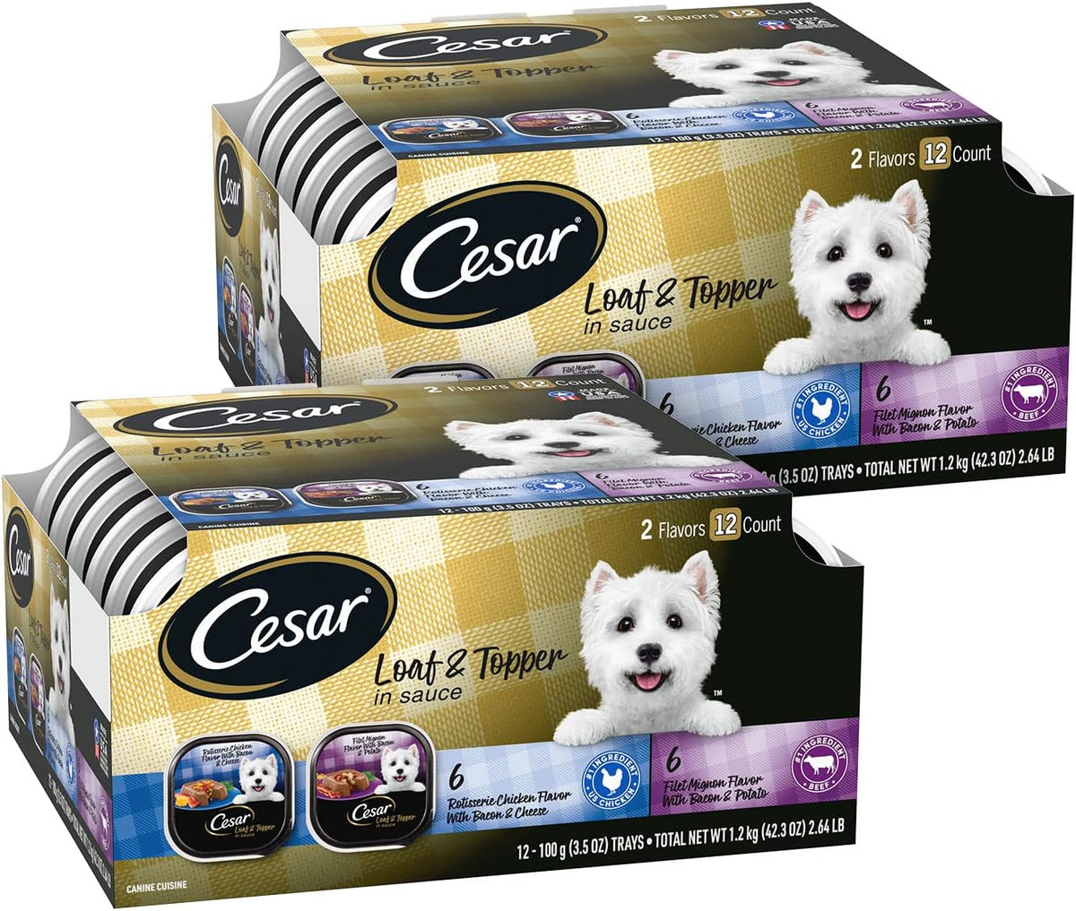 Soft Wet Dog Food Loaf in Sauce Variety Pack, 24 Trays, 3.5 oz C555414