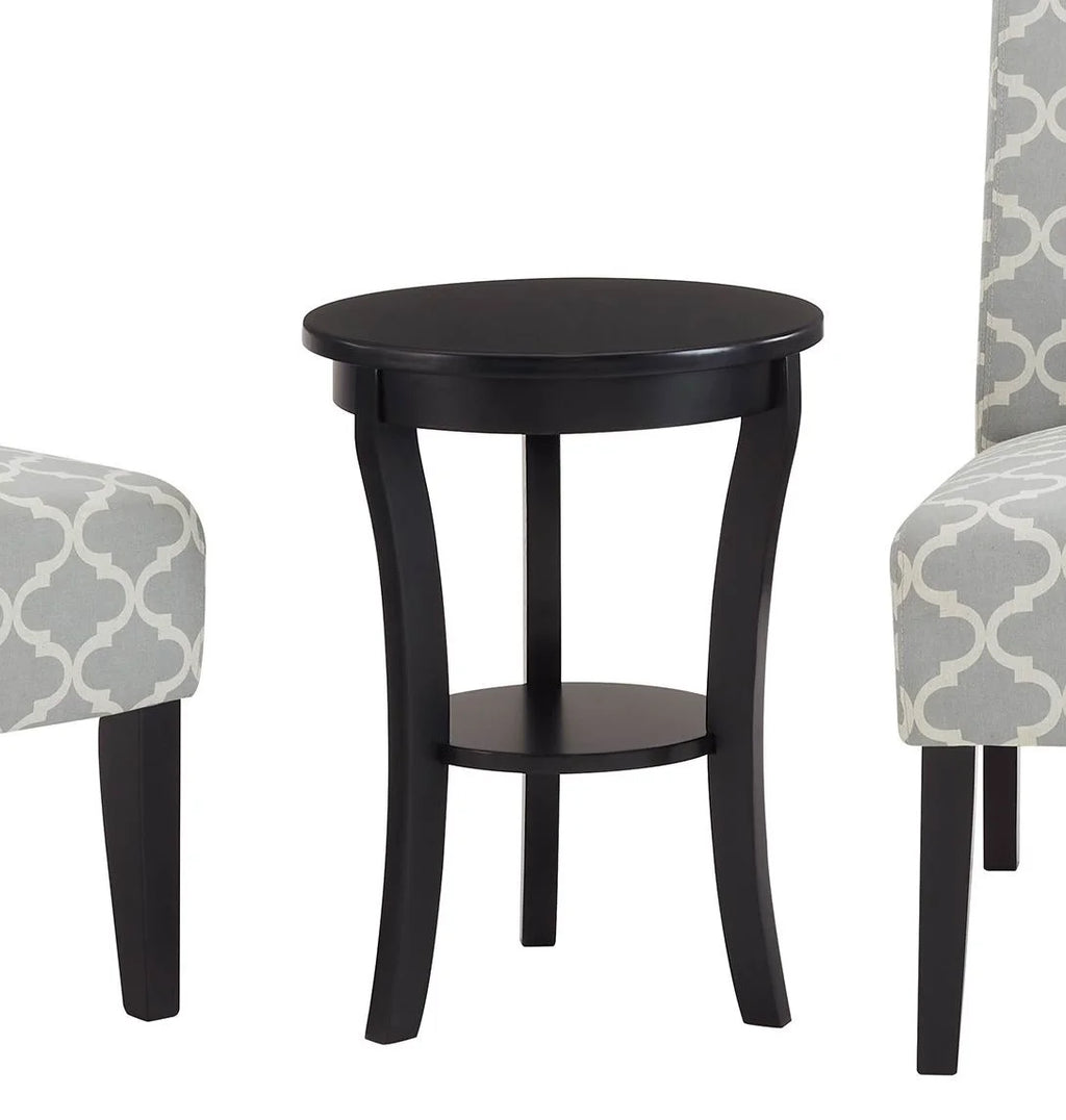 3pc Gray Fabric Upholstered Side Table and 2 Chairs E372